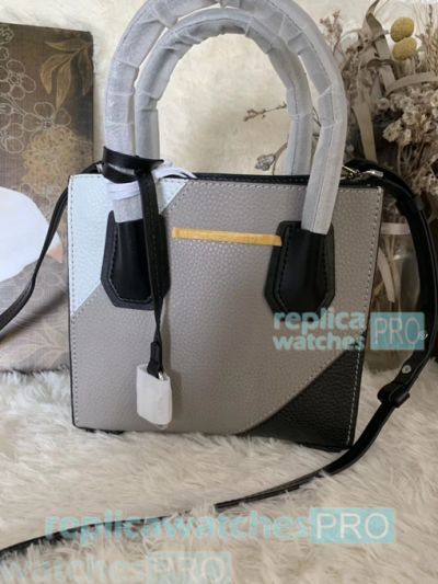 New Knockoff Michael Kors Mercer Grey Genuine Leather Women‘s Bag